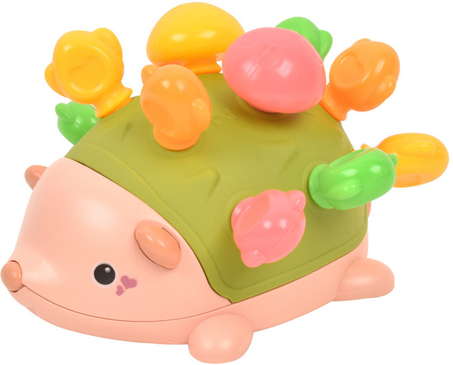 소베 고슴도치 스파이크 퍼즐 끼우기 촉감 발달 완구, 초록, 1개