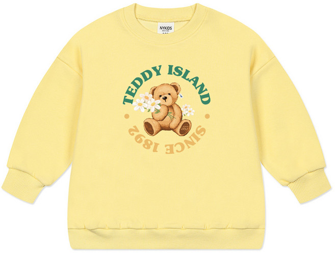 뉴욕꼬맹이 아동용 테디아일랜드 오버핏 맨투맨 티셔츠 T145