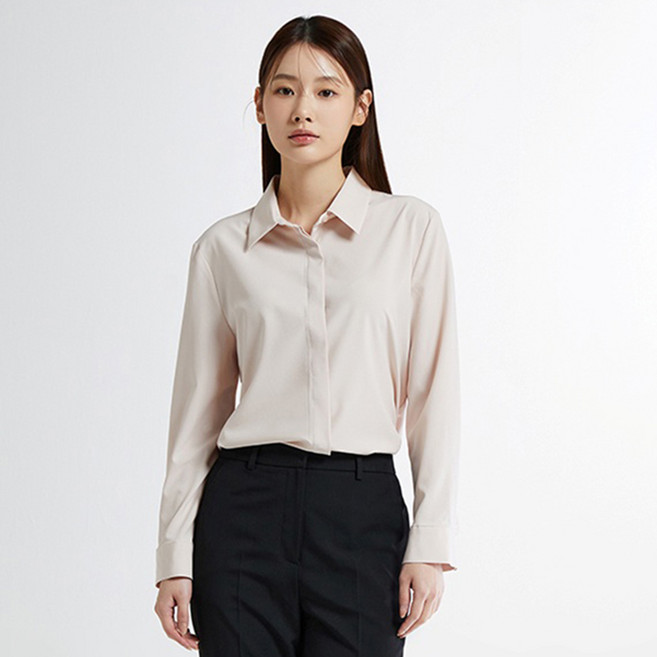 스파오 링클프리 레귤러핏 실키 긴팔 셔츠 SPBWEA9W01