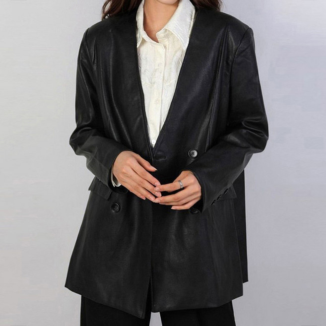 퀸이즈 여성용 오픈 브이넥 올드 자켓