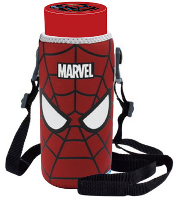 릴팡 스파이더맨 에코젠 물병 480ml + 파우치 세트, 혼합색상, 1세트