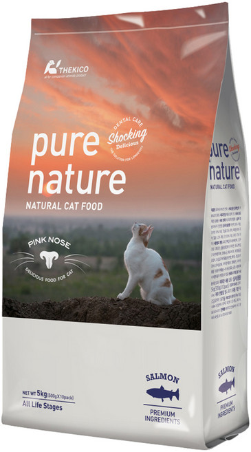 퓨어네이쳐 전연령용 고양이 건식사료, 구강/치석관리, 5kg, 1개