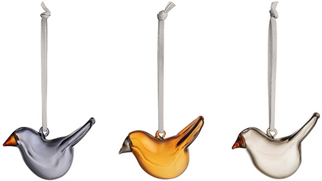 IITTALA 迷你玻璃鳥混合裝飾品3件組 1068675, 混合顏色, 1套