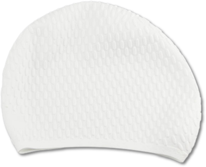 스카위즈 실리콘 여성용 긴 머리 전용 수영 모자, 화이트, 1개