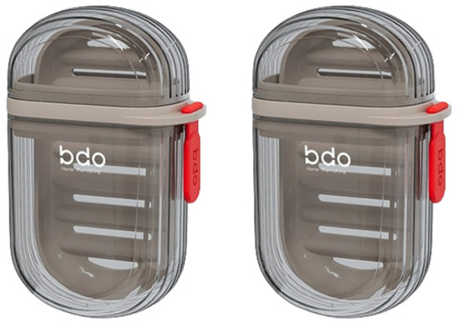 bdo 여행용 비누 케이스, 투명블랙, 2개