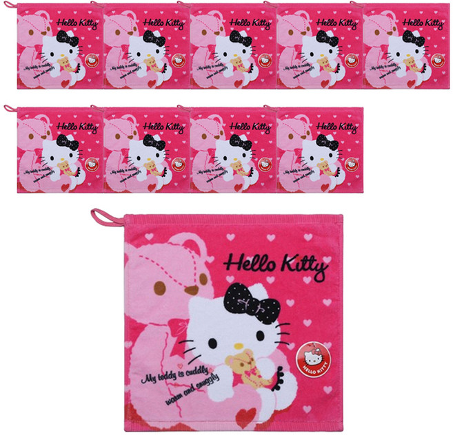 영신타올 코튼뷰 헬로키티 주방 핸드타올 31 x 31 cm, 베어, 10개
