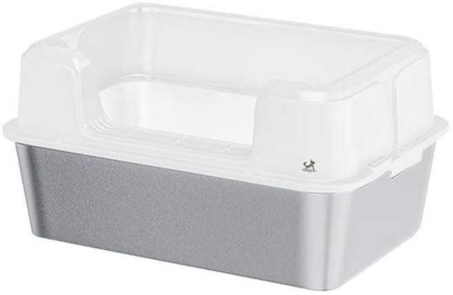 딩동펫 고양이 스테인리스 높은 화장실, 화이트, 1개