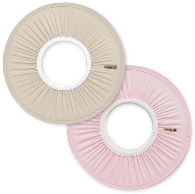 마니또 유아용 샴푸캡 2종 세트, 핑크 + 베이지, 1개