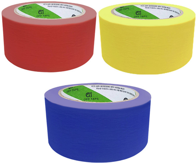 신흥테이프 마스킹테이프 빨강 + 파랑 + 노랑, 1세트