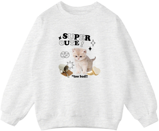 제니키즈 주니어 오버핏 배드캣 맨투맨 JN1023M