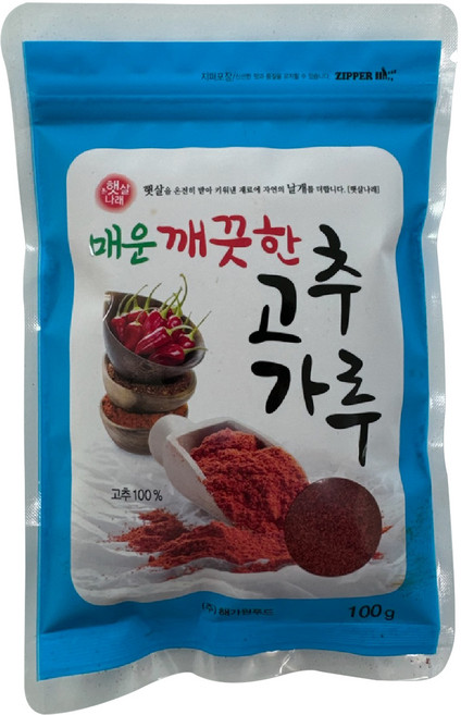 해가원 매운 깨끗한 고추가루, 100g, 1개