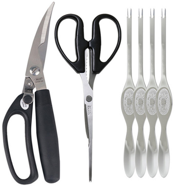 제우스 게가위 + 게살가위 + 게살포크 4p 세트, 혼합색상, 1세트