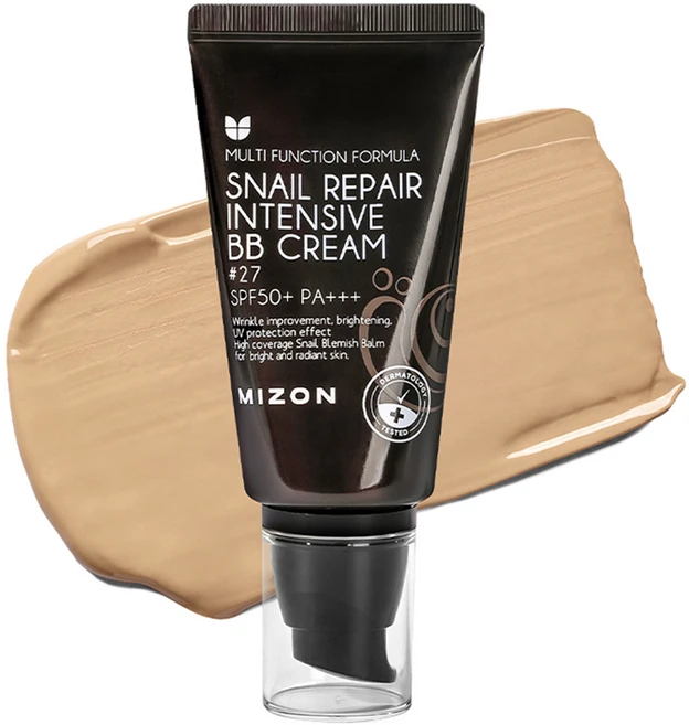 미즈온 스네일 리페어 인텐시브 비비 BB크림 SPF50+ PA+++, 27호 허니 베이지, 50ml, 1개 - 쿠팡