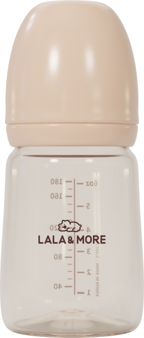 라라앤모어 라라베베 PPSU 프리미엄 젖병 + 젖꼭지 0단계, 고미베이지, 1세트, 180ml