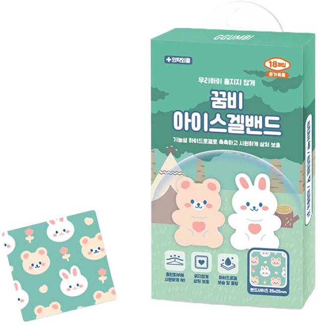 꿈비 아이스겔밴드 18매입, 혼합색상, 1개