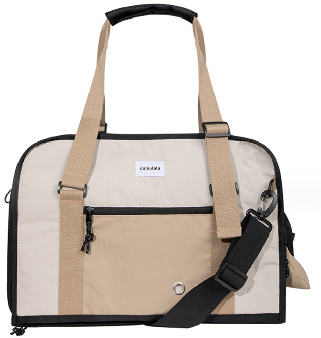 카무라라 반려동물 숄더백, 베이지, 1개