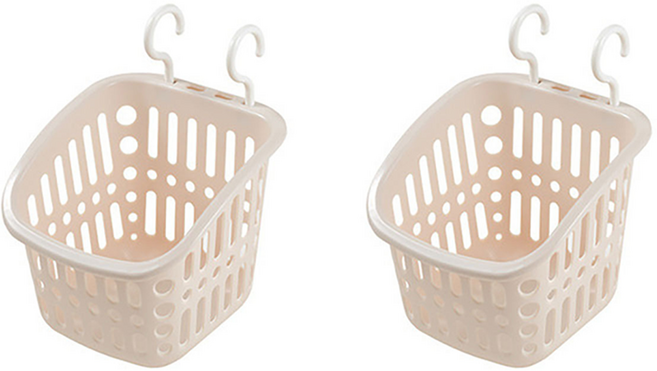 행복앤 걸이식 수납 다용도 바구니, 아이보리, 2개