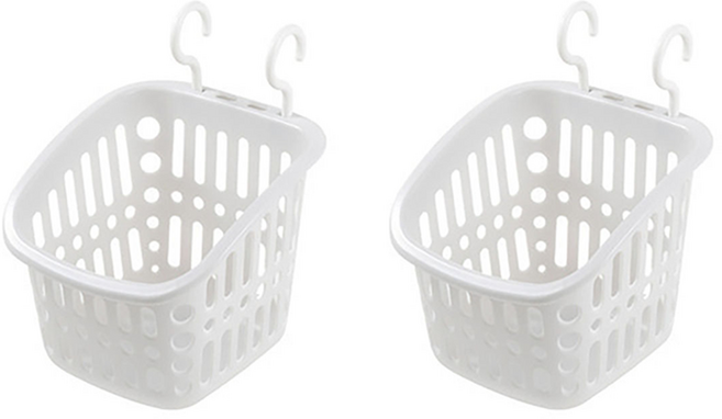 행복앤 걸이식 수납 다용도 바구니, 화이트, 2개