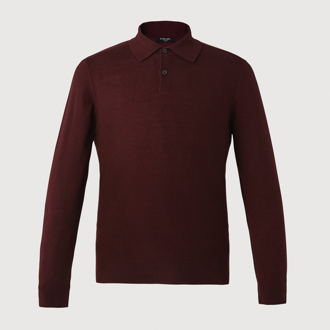 인디안 남성용 워셔블 무지 긴팔 폴로니트 티셔츠 MIVBL4F8261