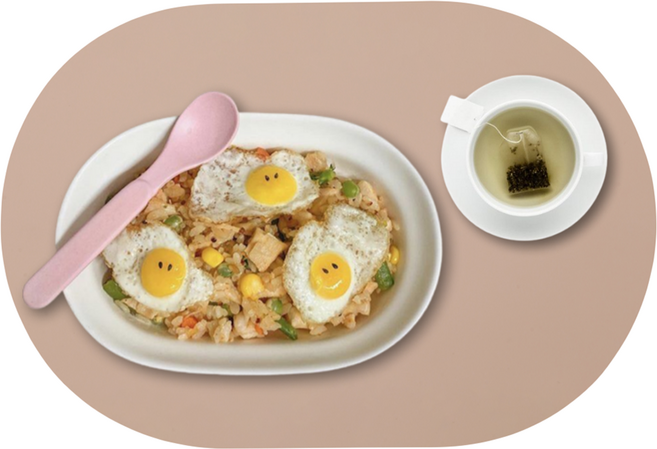 디아르 플래티넘 실리콘 방수 플레인 식탁매트, 핑크베이지, 43 x 29.5 cm, 1개