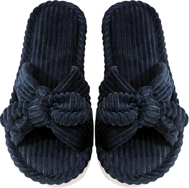 에버하우스 코르덴 리본 슬리퍼 실내화, 네이비, 1개