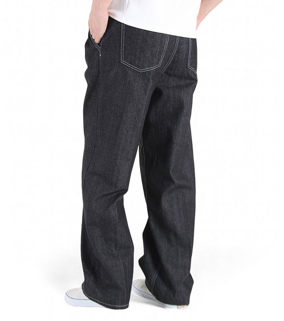 남성용 버뮤다 생지 투턱 통 청바지 YNB2191