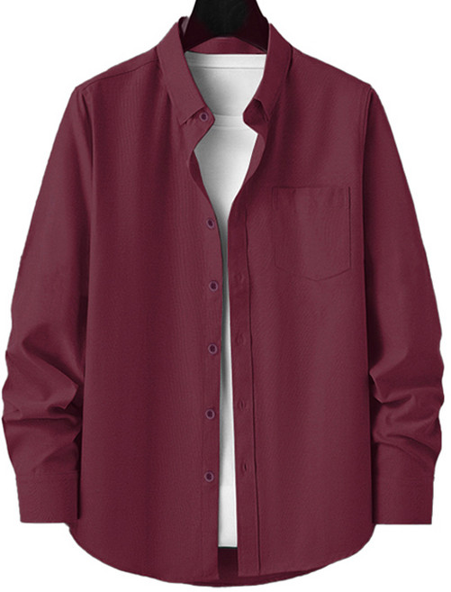 턴키 남녀공용 빅사이즈 오버핏 무지 스판 링클 셔츠 NB-922