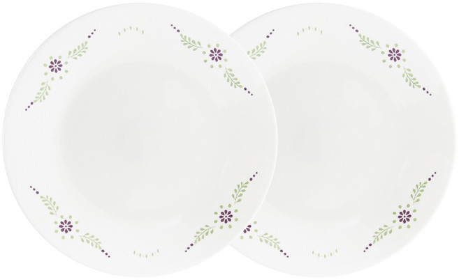 Corelle Brands 康寧餐具 English Garden 英式花園圓盤 小, 2個, 單品, 白色