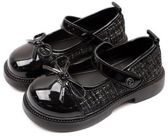 루루슈 여아용 트윌 배색 리본 구두 RA112