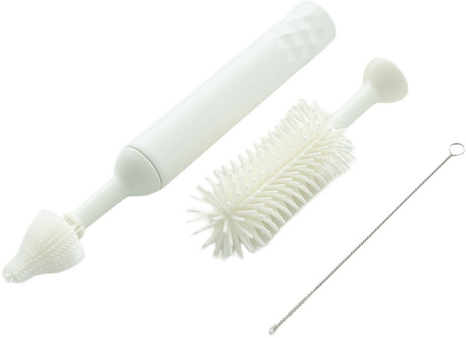 앙쥬 싹싹 전동 아기 젖병솔 세트, 화이트, 1세트