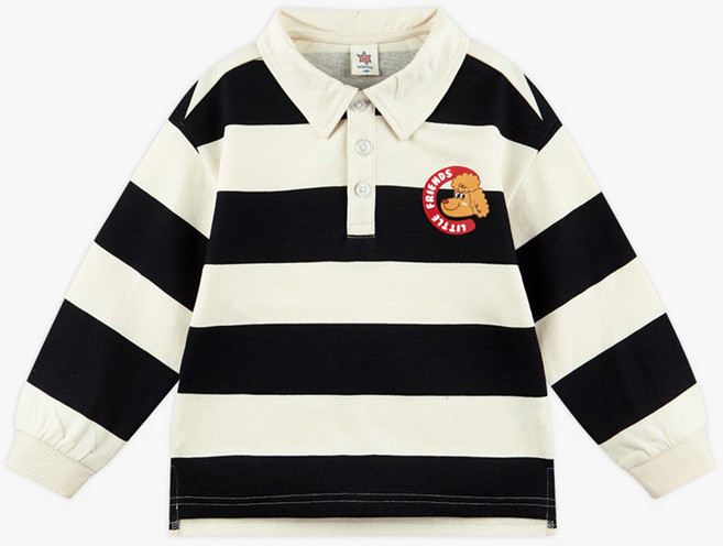 월튼키즈 남아용 카라 스트라이프 티셔츠