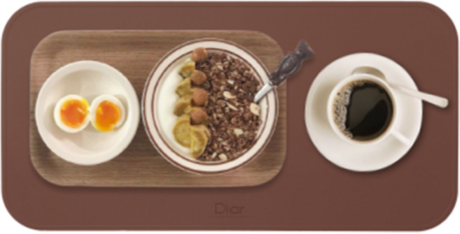 디아르 플래티넘 실리콘 방수 브런치 식탁매트, 초코브라운, 39 x 19.5 cm, 1개