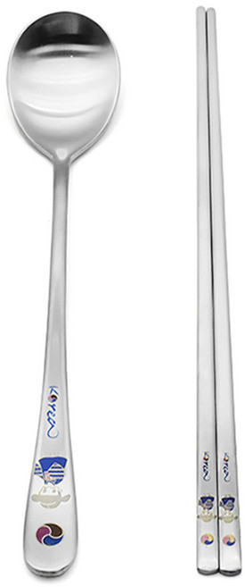 윌리브 신랑 레이저 수저 세트, 실버, 1세트, 숟가락 + 젓가락