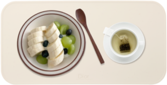 디아르 플래티넘 실리콘 방수 브런치 식탁매트, 아이보리, 39 x 19.5 cm, 1개