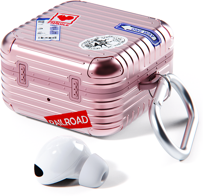 미아크 갤럭시 버즈 캐리어 케이스, 갤럭시 버즈 라이브 / 프로 / 프로2 / fe, 로즈핑크, 1개