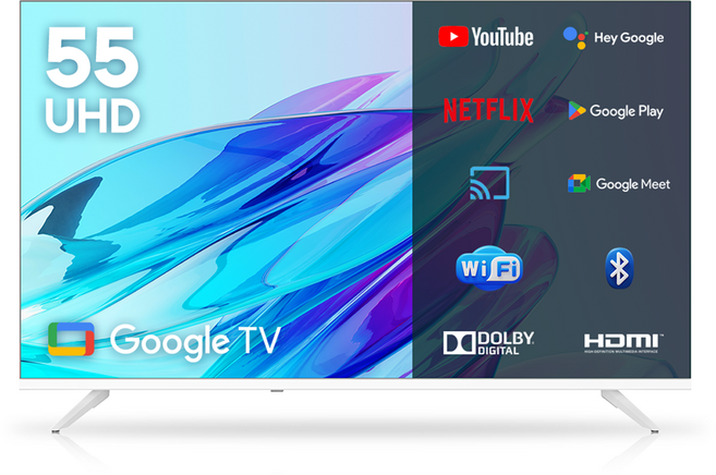 이노스 4K UHD 구글 3.0 화이트에디션 스마트 TV, 55인치, 55UHD Google, 스탠드형, 단순배송상품