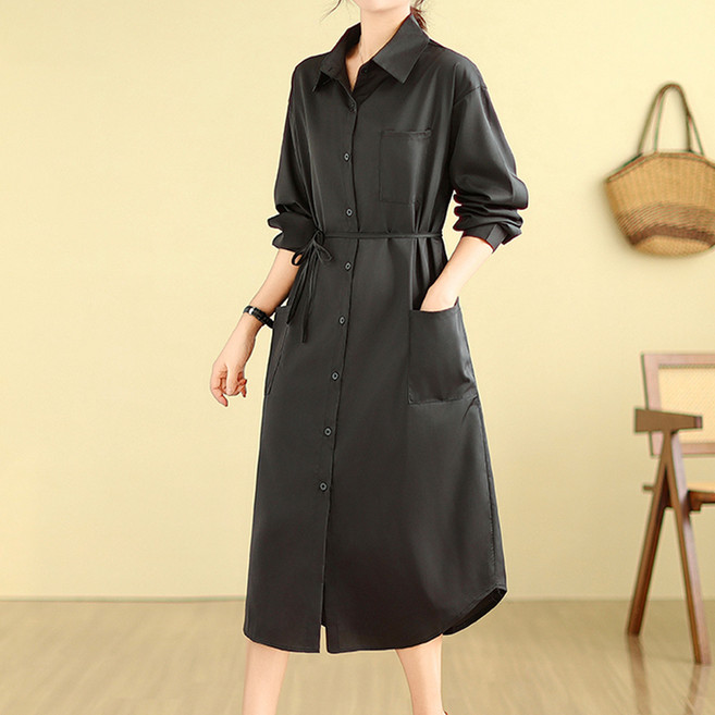 아뗄릭 오픈형 셔츠 포켓 원피스 14463 빅사이즈 포함