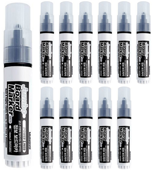 문교 점보 보드마카, 검정, 12개