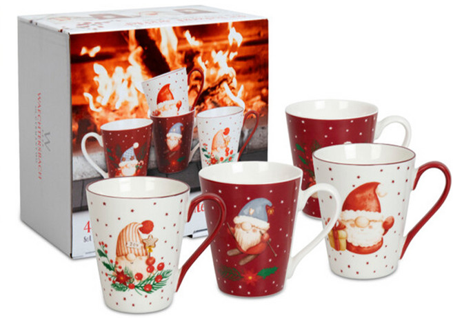 베어터스바하 크리스마스 요정 노움 머그 340ml x 4p 선물세트, 혼합색상, 1세트
