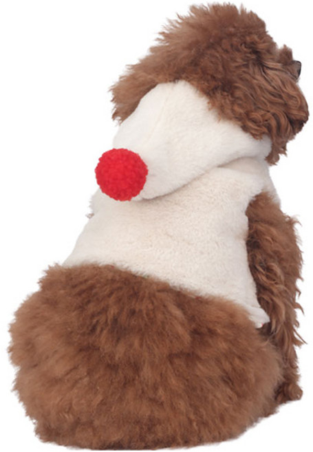 몽슈슈 강아지 보블 퍼 크롭 베스트, 크림, 1개