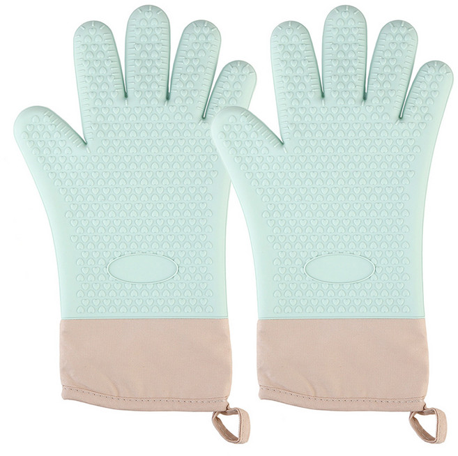 플라라 하트 실리콘 오븐장갑, 민트, 2개