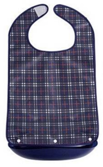 뉴실버 노인 및 성인 방수 턱받이 식사용 벨크로 탈부착 받침대 롱, 1개