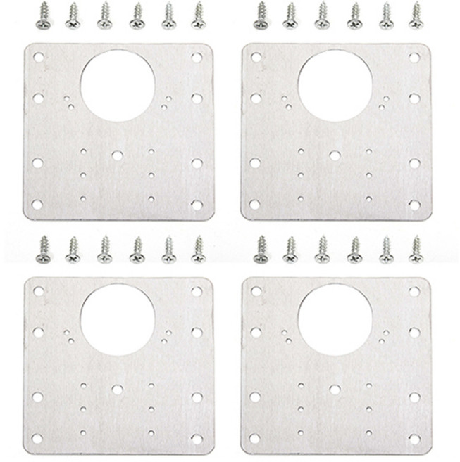 지오비즈 경첩보강판 나사 풀세트 스텐 사각 4p, 1세트