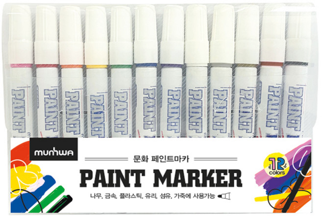 문화연필 페인트마카, 12색, 12개