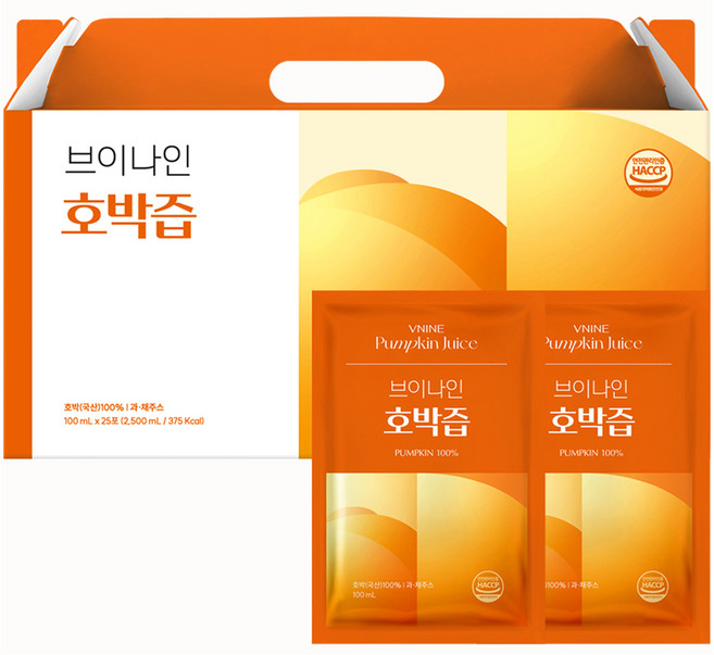 브이나인 물 없이 만든 호박즙 25p, 2.5L, 1박스