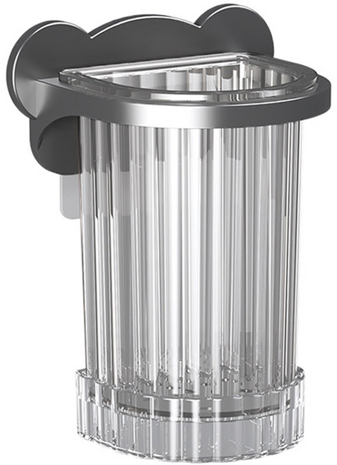 리빙공감 호텔식 물빠짐 부착식 칫솔꽂이, 블랙, 1개