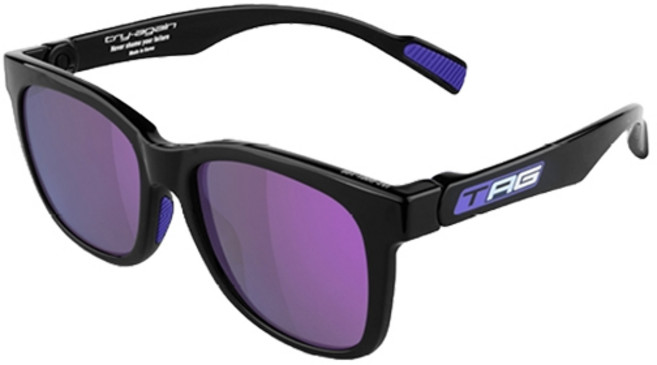 티에이지 아이웨어 인터액트 선글라스 IA2-G001-109, 블랙 유광 퍼플미러렌즈, 1개