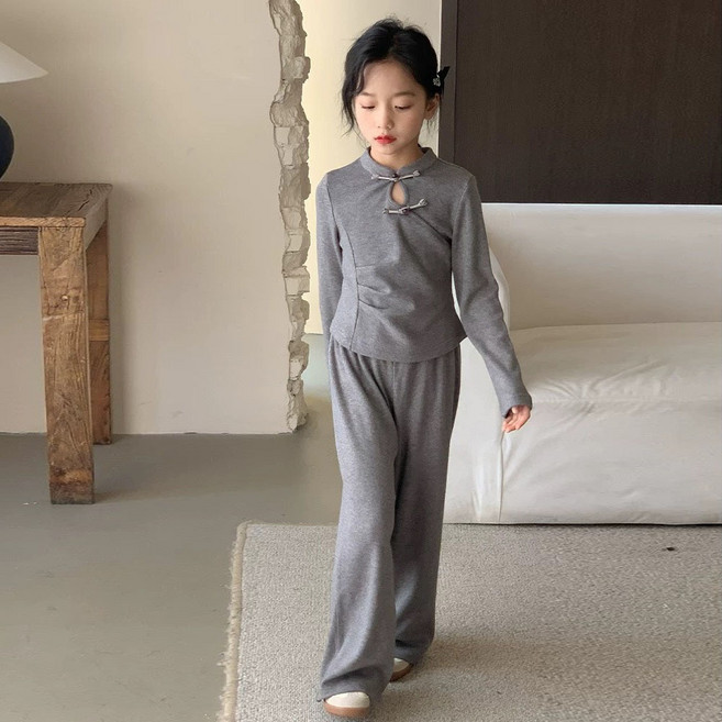 아르베 여아용 차이나 카라 상하의 세트