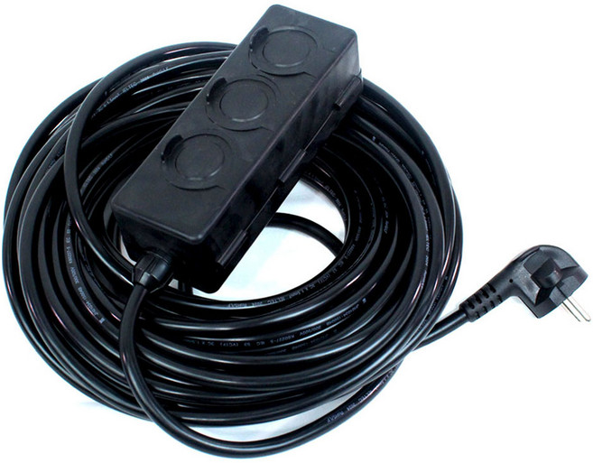 원스탑 이동형 멀티 콘센트 3구 HJM-YJS163, 20m, 블랙, 1개