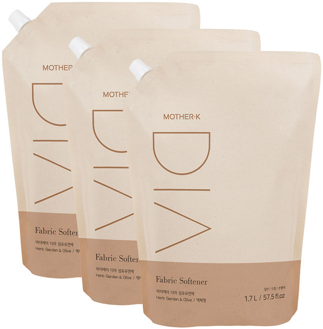 디아 유아 대용량 섬유유연제 리필, 1.7L, 3개